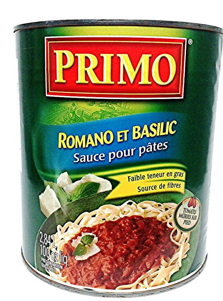 Primo Food Service Basil & Romano Cheese Pasta Sauce 
